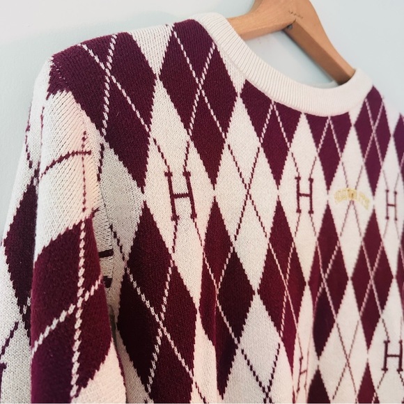Harry Potter Hogwarts Argyle Cropped Long Sleeve Girls Sweater Size 10/12 H&M - Picture 9 of 10